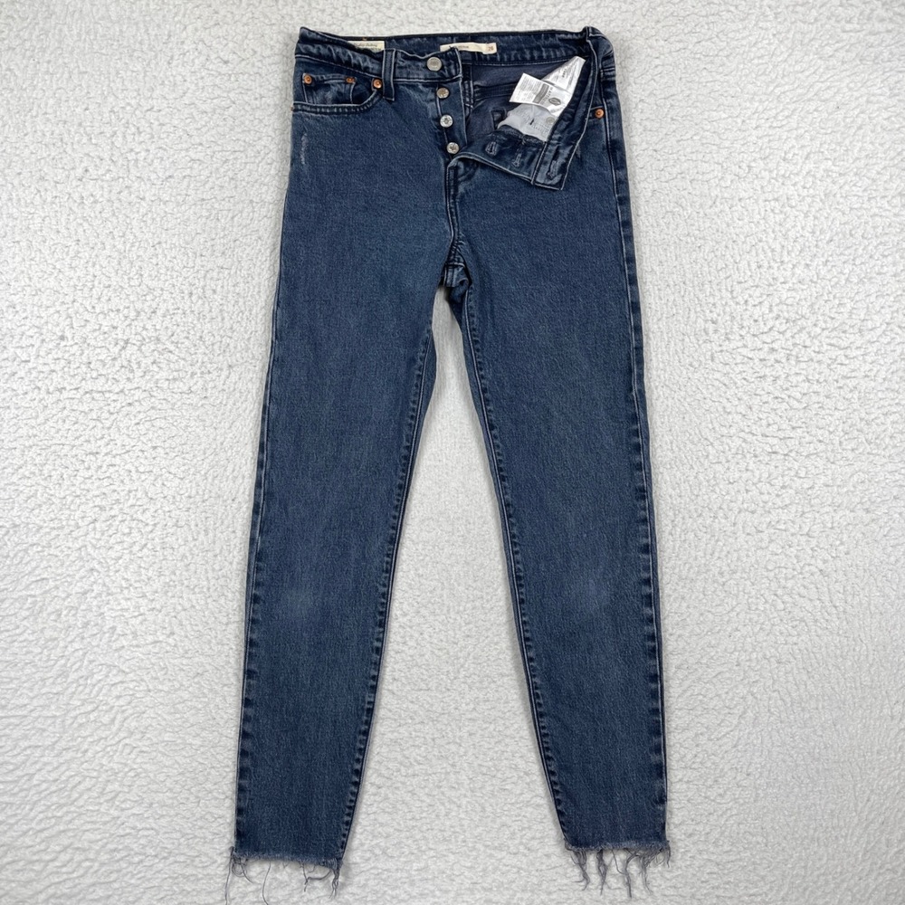 Levis Jeans Womens 26 Blue Wedgie Raw Hem High Rise Premium Denim Streetwear